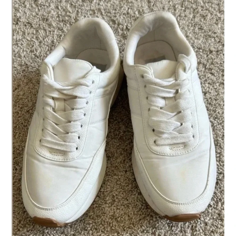 Dolce Vita Zina White Platform Sneakers Gum Sawtooth Sole Low Top Trainer